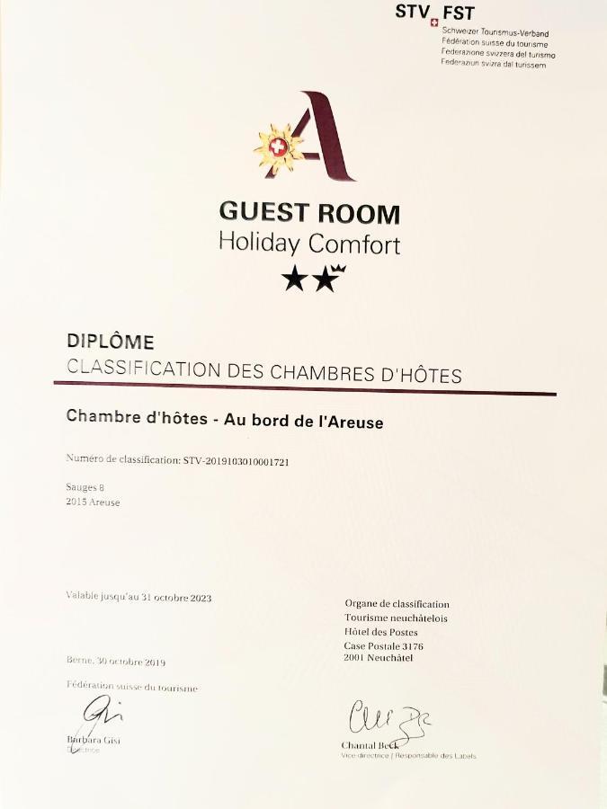 Chambre Aux Bord De L'Areuse Экстерьер фото